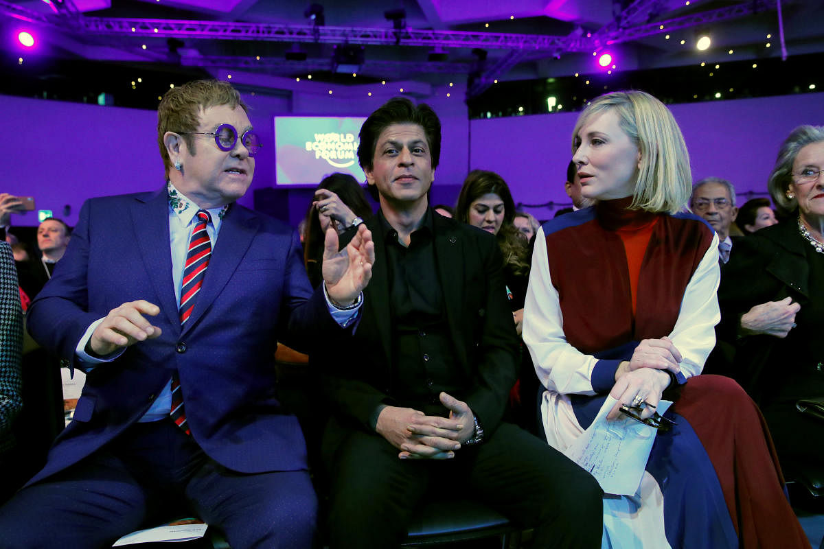 Actor Cate Blanchett, actor Shah Rukh Khan and singer Elton John. Reuters File Photo