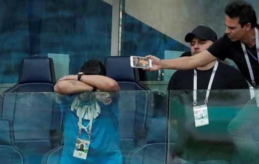 Diego Maradona during the match, Reuters Photo