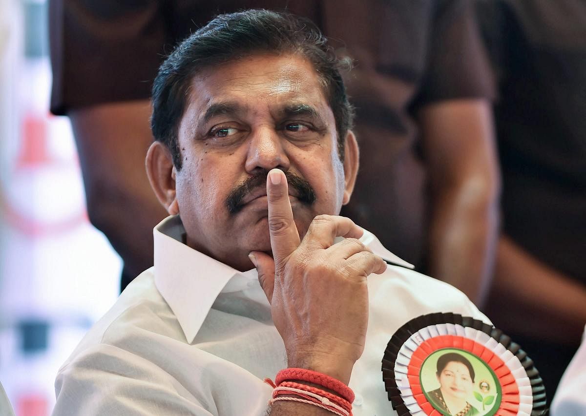 Tamil Nadu Chief Minister Edapadi K. Palaniswami. PTI Photo.