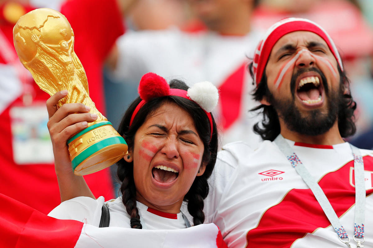 Joie de vivre Peru travelling army of fans turned the stadiums into a party atmosphere with their songs, dances and drum beats. REUTERS