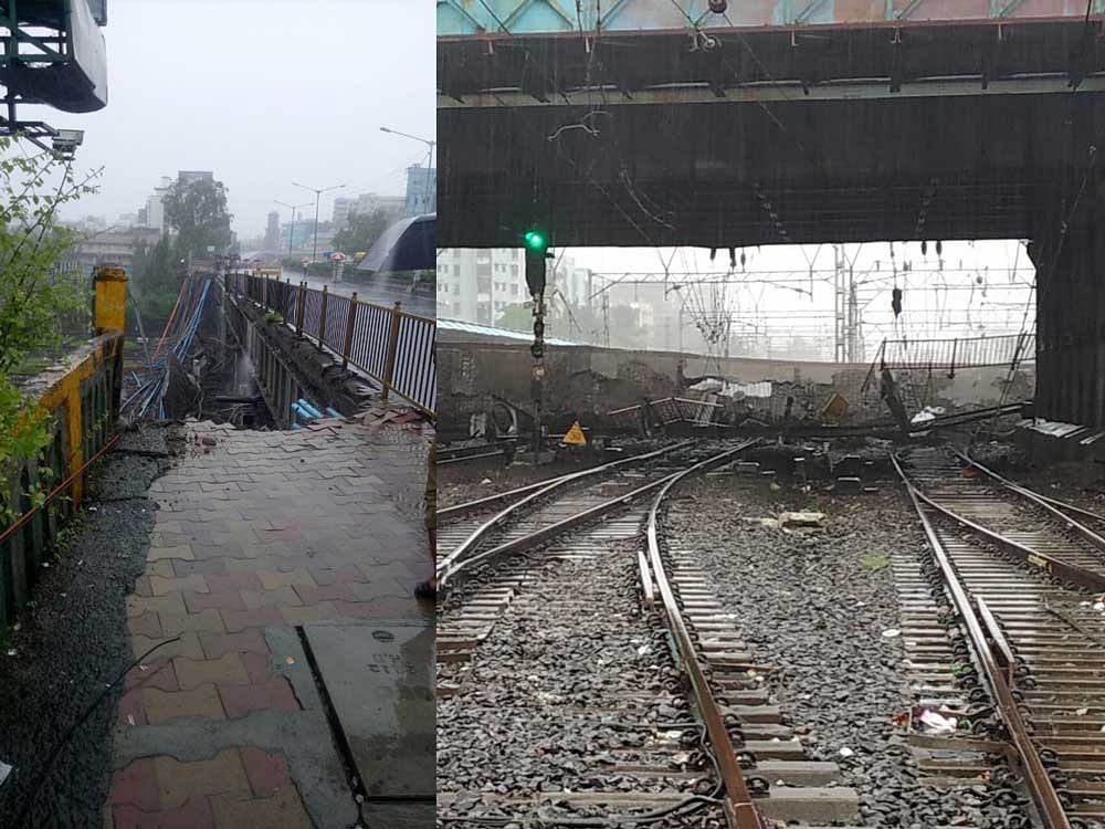 Train services on Mumbai's Western Railway affected after a portion of a foot-over bridge collapsed at the Andheri station.