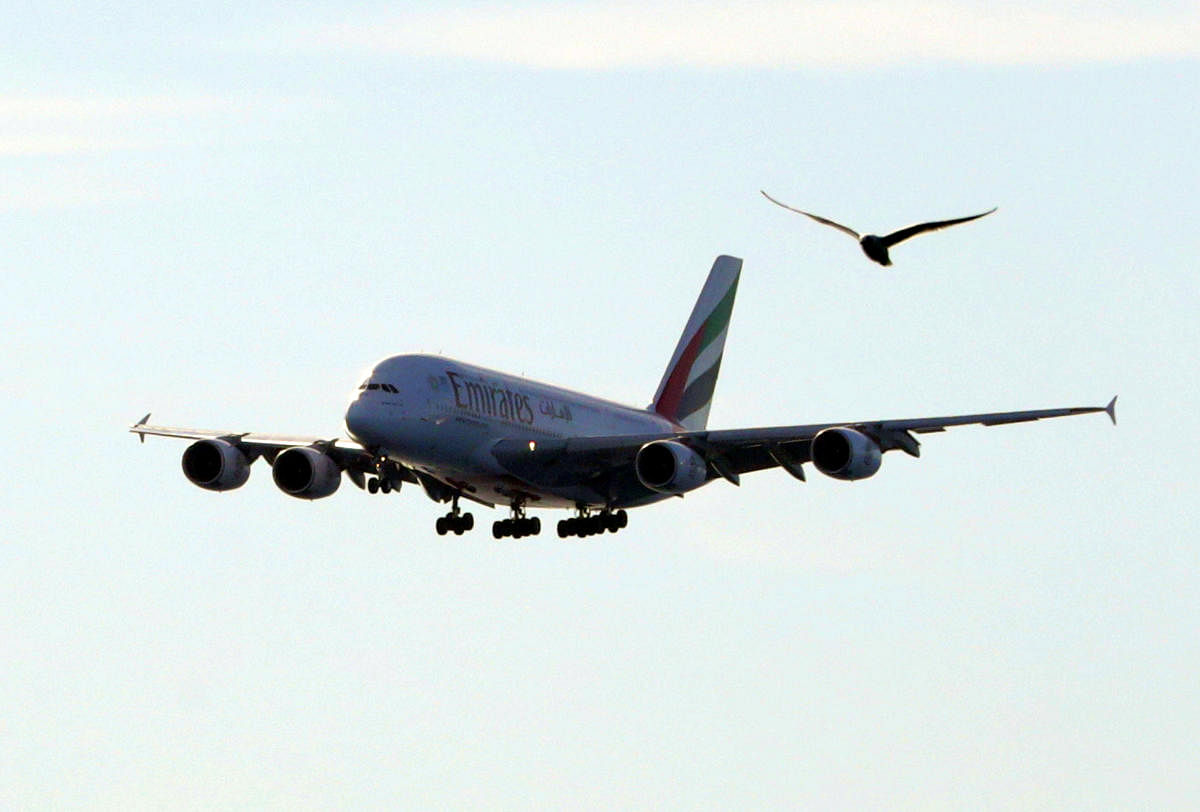 An Emirates Airbus A380-800 airliner prepares to land. Reuters file photo