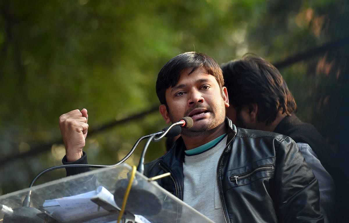 Kanhaiya Kumar during a rally in New Delhi. (PTI file photo)