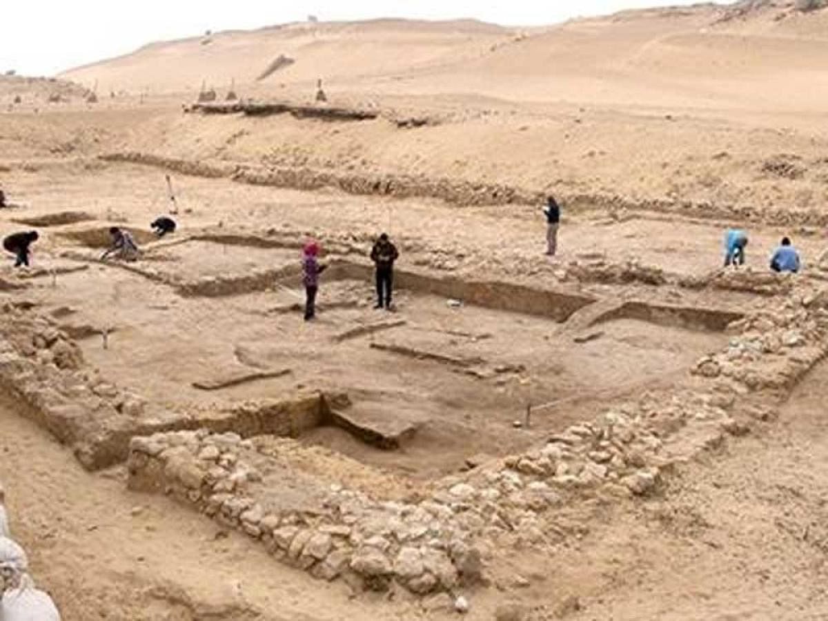 The two residences are located in what is believed to be "the national port of its time," with goods and materials coming in from all over Egypt and the eastern Mediterranean, researchers said. Image courtesy Twitter