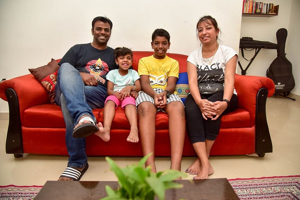 Income: About Rs 65,000.  Srikanth Subramaniam, manager at an MNC, ​Jacqueline Srikanth, homemaker, ​Akashia Zera (4 years), ​Ziven Arnav (11 years). They live in  Ramamurthy Nagar. 