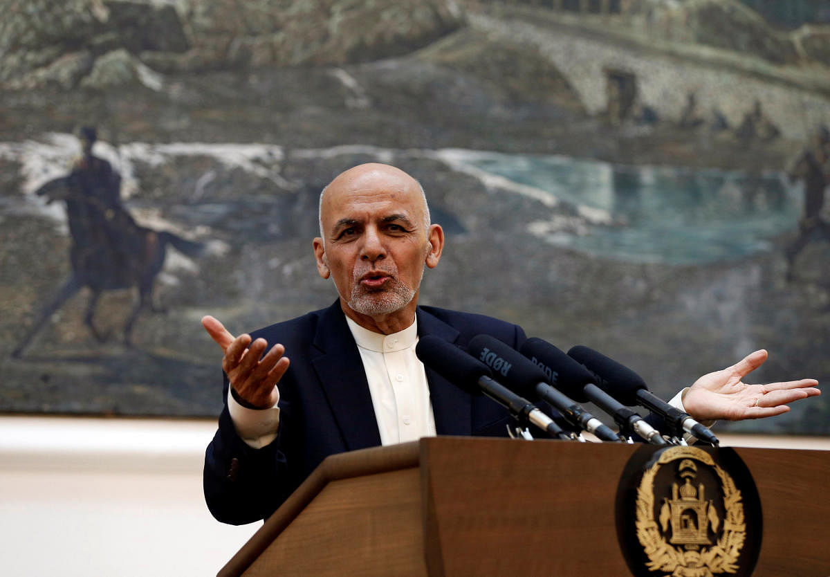 Afghan President Ashraf Ghani speaks during a news conference in Kabul, Afghanistan June 30, 2018. REUTERS