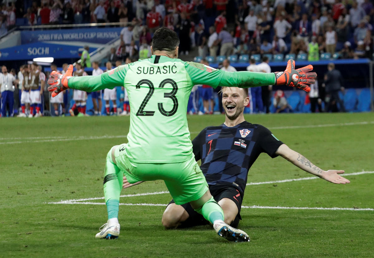 Rakitic scored the decisive spot-kick as Croatia beat Russia 4-3 on penalties after a dramatic quarter-final in Sochi on Saturday finished 2-2 at the end of extra-time. (Reuters Photo)