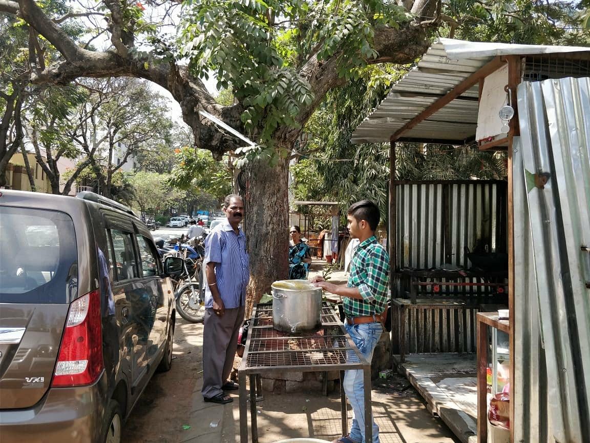 DH file photo of shops on the footpath near the FGAG church, Defence Colony.