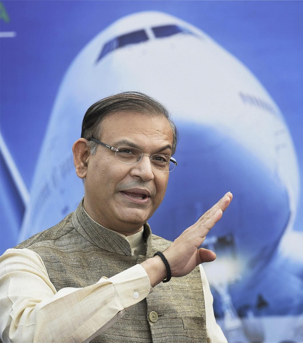 New Delhi: Minister of State for Civil Aviation Jayant Sinha speaks during the inaugural function of PHDCCI's 2nd Aero Expo India-2017 in New Delhi on Thursday. PTI Photo by Kamal Singh (PTI11_2_2017_000035B)
