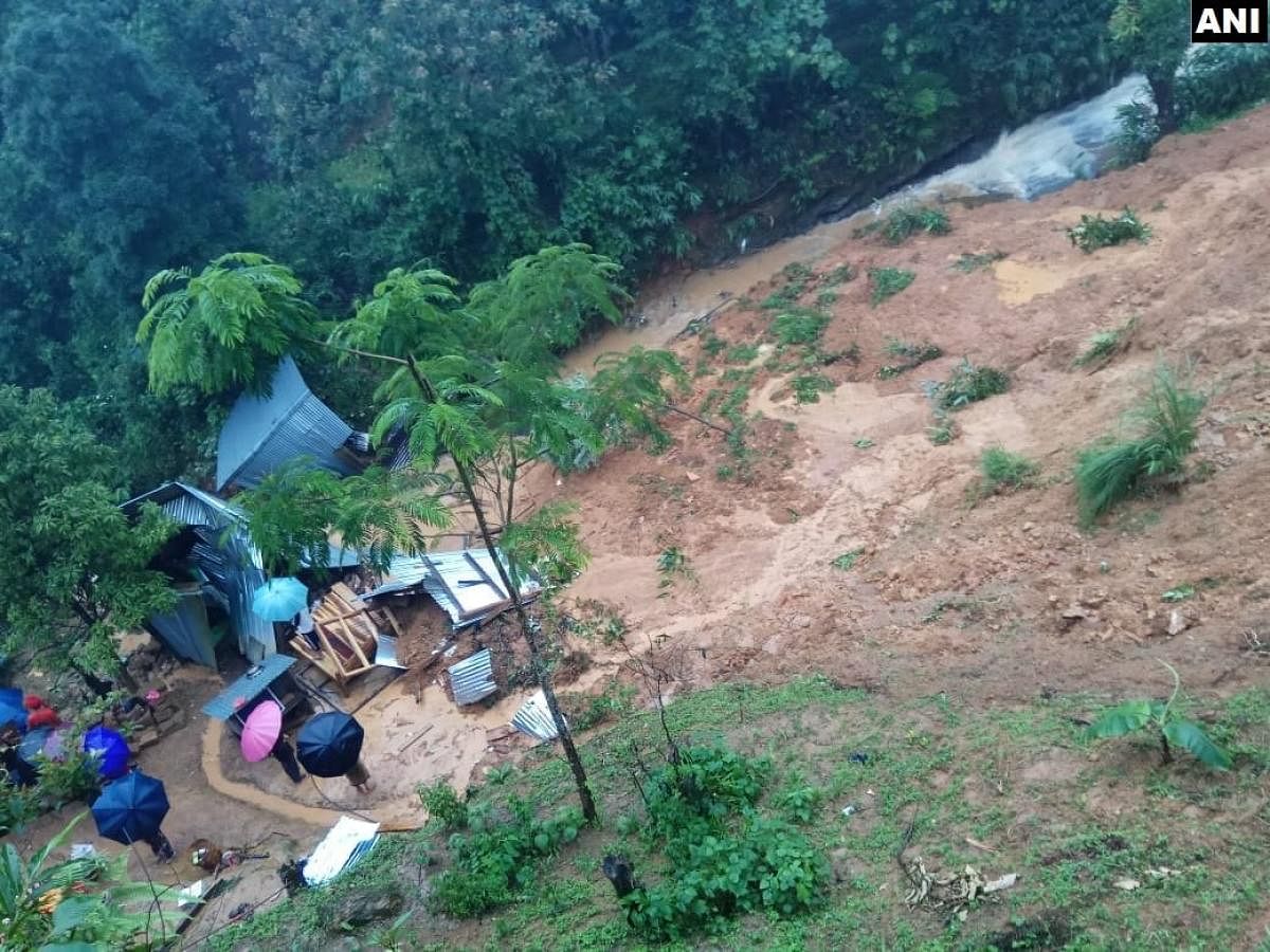Seven dead after landslide hits Manipur's Tamenglong. (ANI/Twitter)