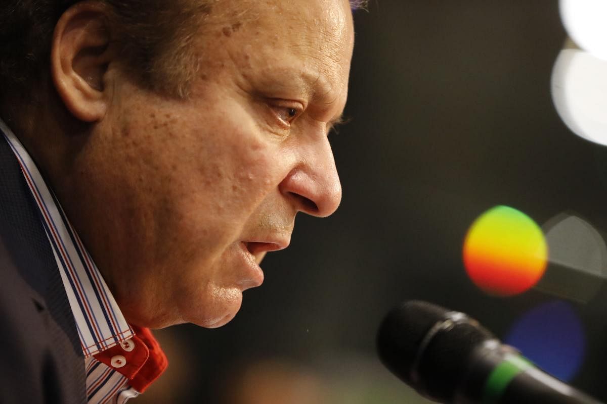 Sharif, who is currently in London to tend to his ailing wife Kulsoom, is expected to return to Pakistan on Friday, days after being sentenced to 11 years in prison by an anti-corruption court in the Avenfield properties case. (AFP Photo)