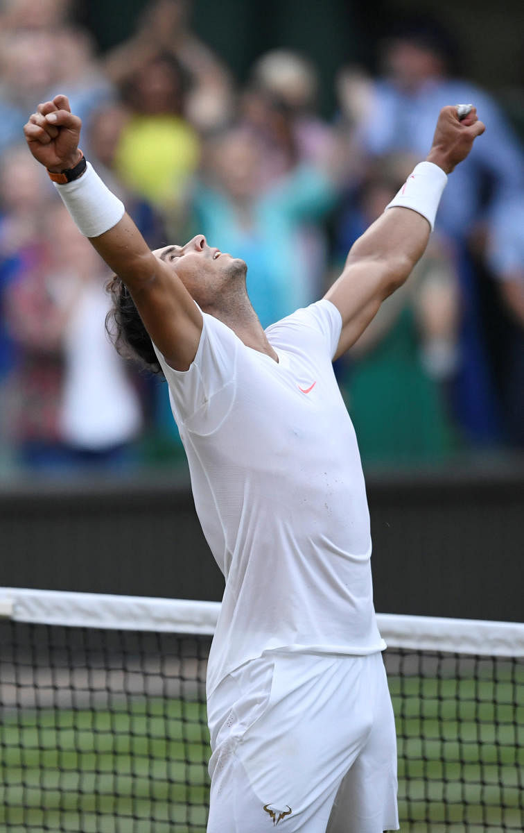 TOUGH COMPETITOR Rafael Nadal celebrates his quarterfinal win over Juan Martin Del Potro on Wednesday. REUTERS