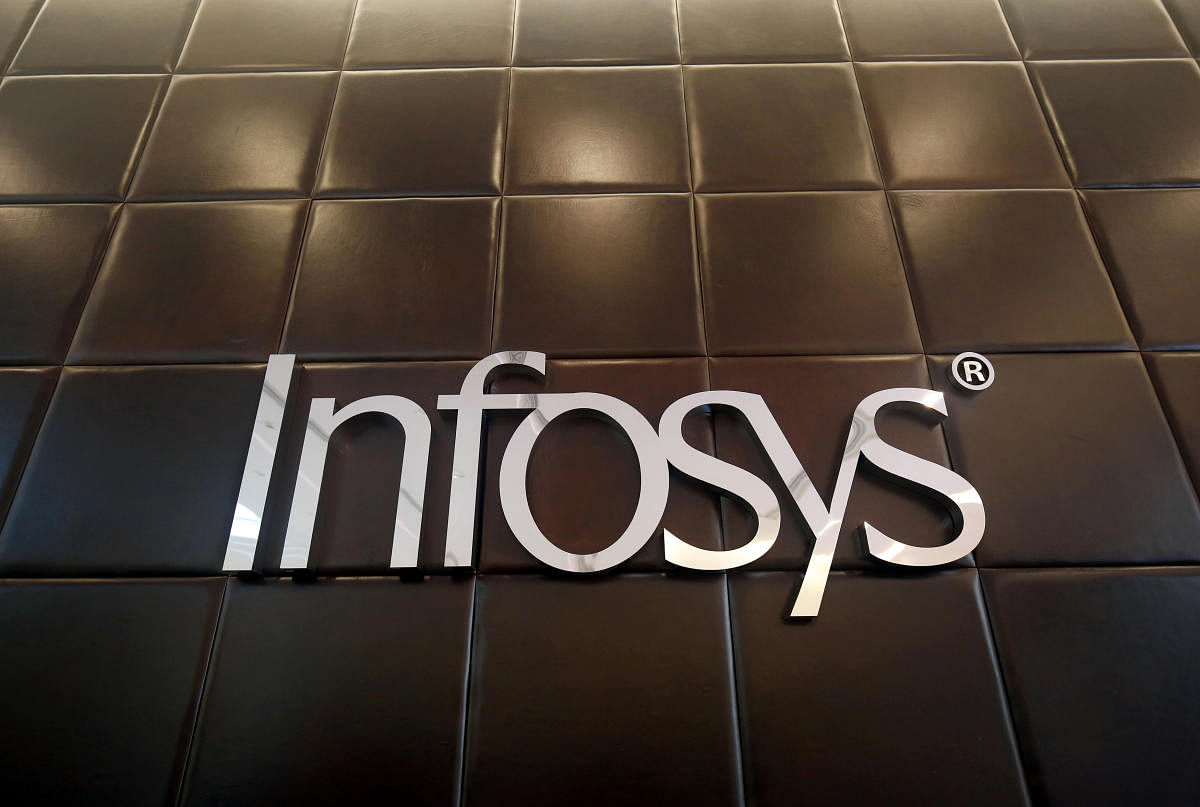 The logo of Infosys is pictured inside the company's headquarters in Bengaluru. Reuters file photo