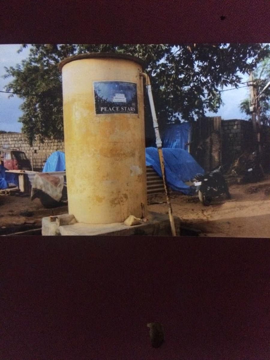 Tubular electrolyser units incorporated along the pipeline of the tank drawing borewell water.