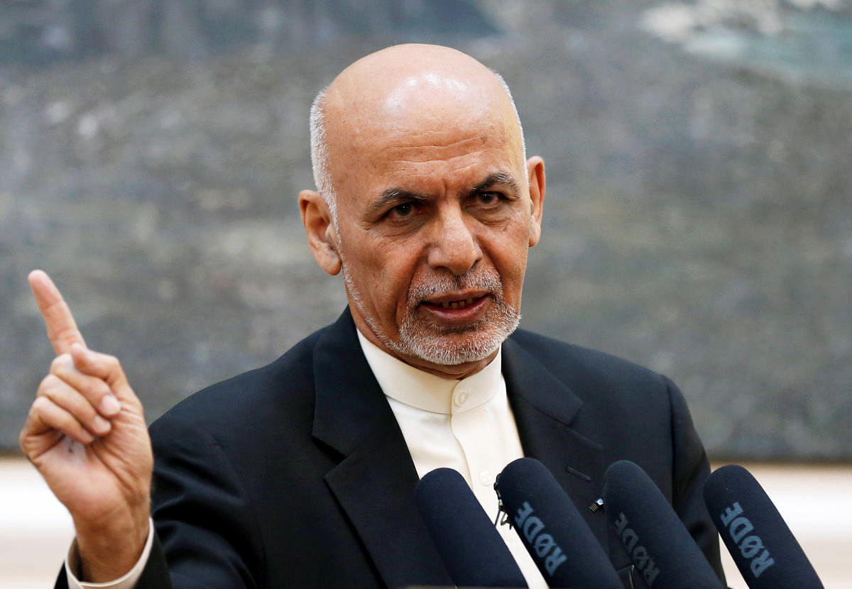 Afghan President Ashraf Ghani speaks during a news conference in Kabul. Reuters file photo