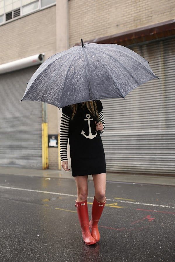 Gumboots go well with dresses