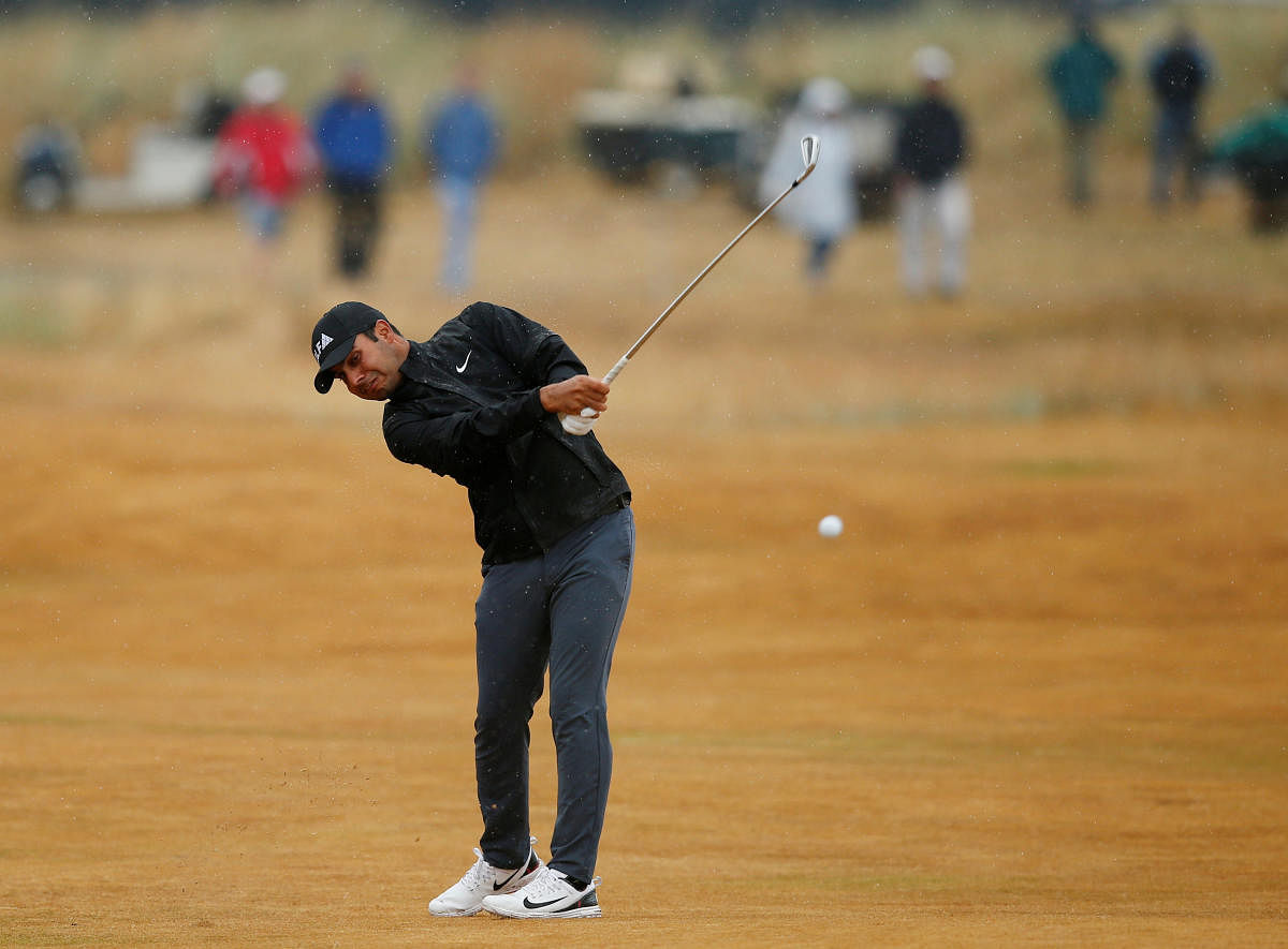 Shubhankar Sharma in action during the second round of the Open Championships. Reuters photo.