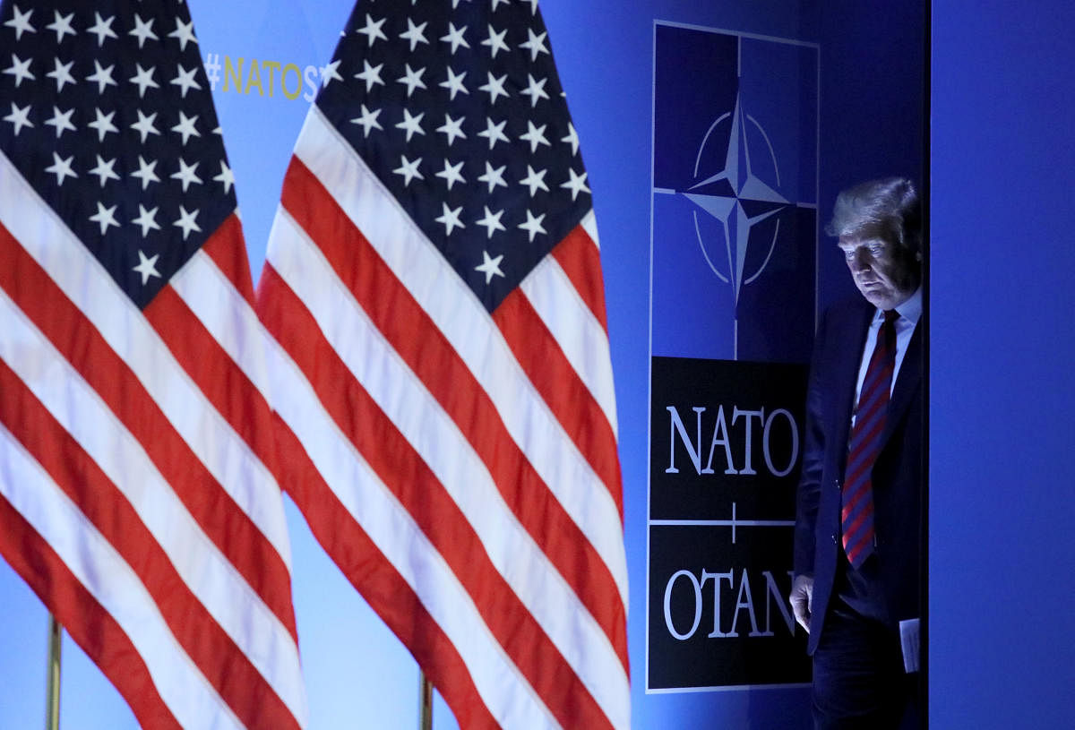 U.S. President Donald Trump arrives to hold a news conference after participating in the NATO Summit in Brussels, Belgium July 12, 2018. (Reuters Photo)