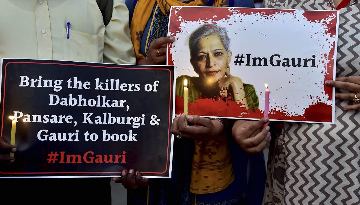 The Special Investigation Team probing journalist Gauri Lankesh murder case said on Monday it has arrested two more suspects. PTI file photo