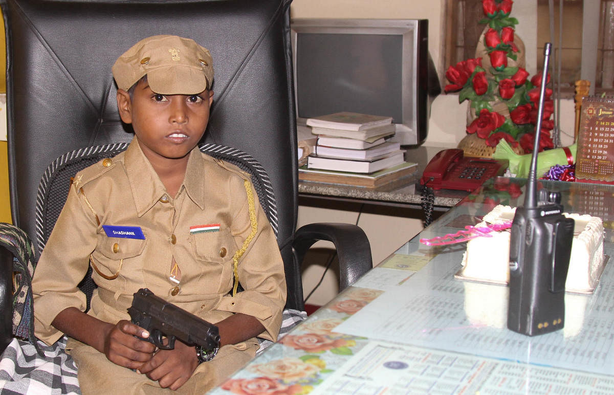 Twelve-year-old Shashank’s dream of becoming a police inspector was fulfilled on Tuesday.
