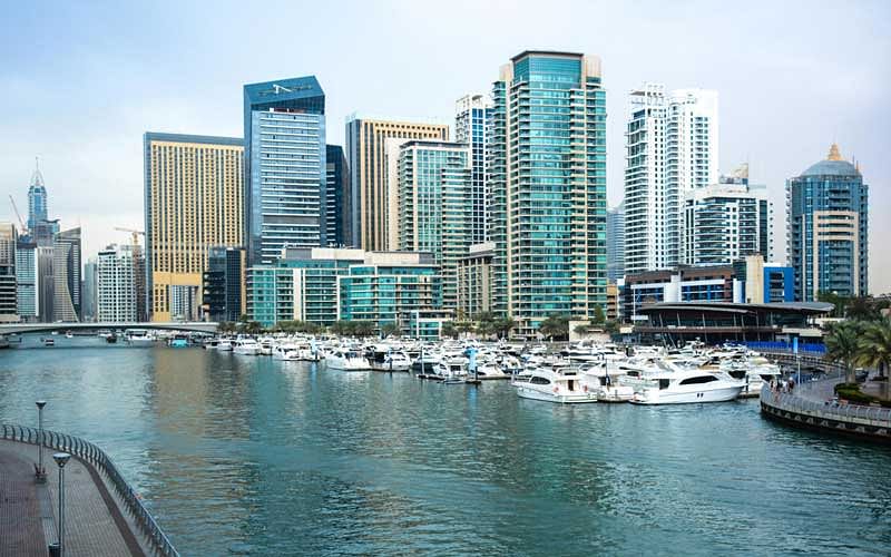 Jumeirah Lake Towers consists of 80 towers along the banks of three artificial lakes.
