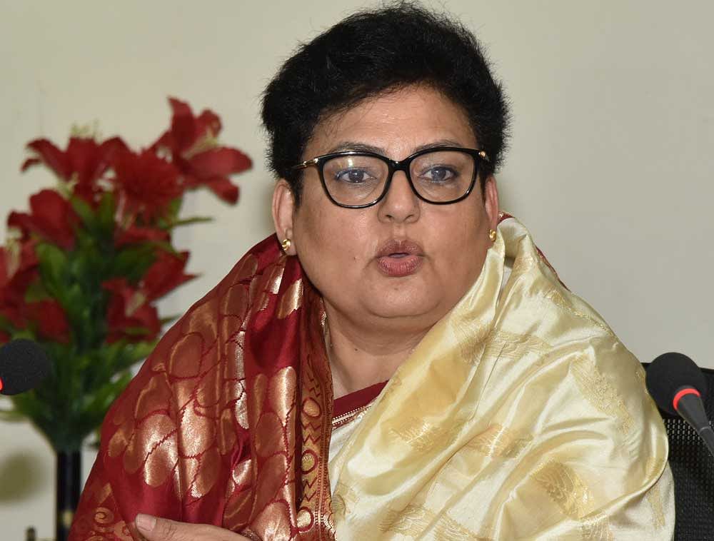 National Commission for Women Chairperson Rekha Sharma on Friday said she has "reservations" about the reservation system, arguing that women should make their own way in politics as quotas would only help the daughters and wives of some politicians. DH file photo