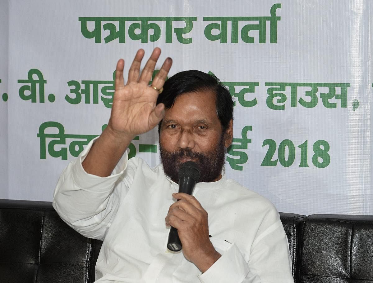 Ram Vilas Paswan's Lok Janshakti Party, a key NDA ally, said on Friday that it was running out of patience over the Modi government’s inaction over negating the Supreme Court judgement on the SC/ST Prevention of Atrocities Bill. PTI file photo