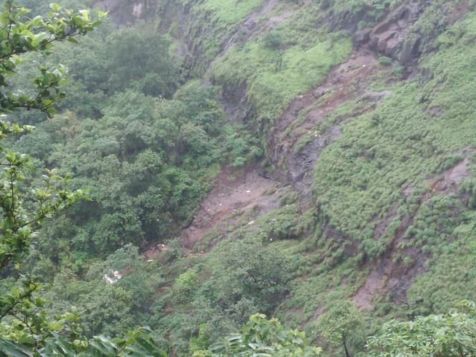 A view of the deep gorge at Poladpur in the Raigad district of Maharashtra.  