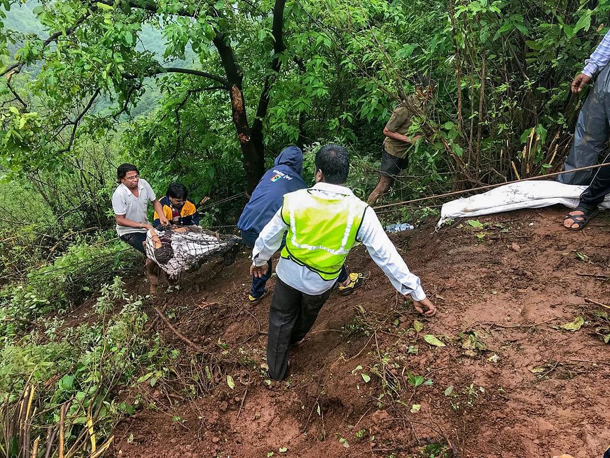"The rescue personnel did not rest till all the bodies were recovered from the 800-feet deep gorge where the bus fell on Sunday," Raigad district collector Dr Vijay Suryawanshi said. (PTI file photo)