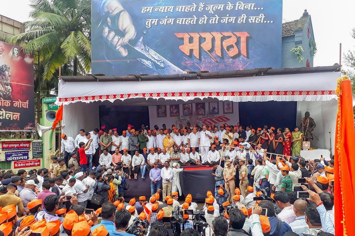 Nationalist Congress Party (NCP) President Sharad Pawar addresses in support of Maratha Kranti Morcha's agitation, in Kolhapur on Saturday, July 28, 2018. (PTI FIle Photo)