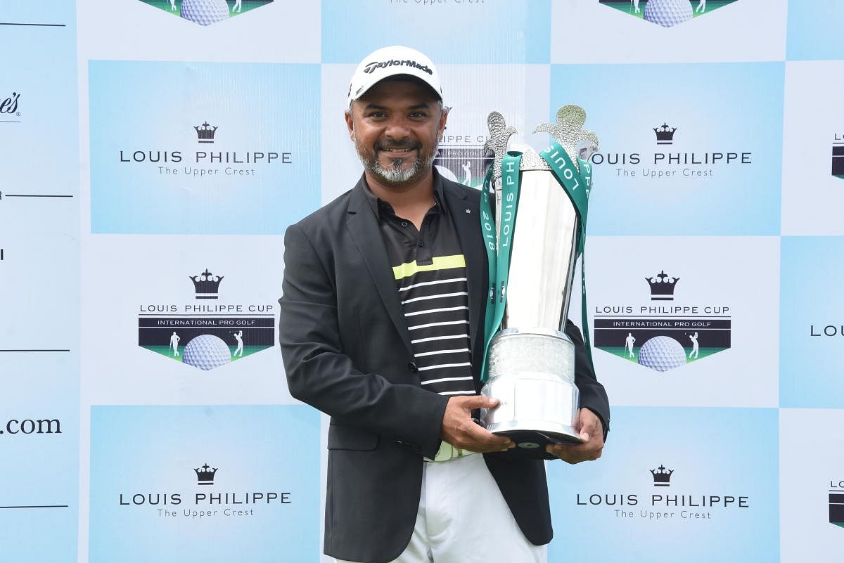 Rahil Gangjee after clinching the Louis Philippe Cup at Prestige Golfshire Club on Friday.