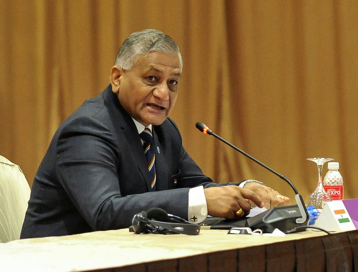 Indian Minister of State for External Affairs V K Singh. PTI file photo