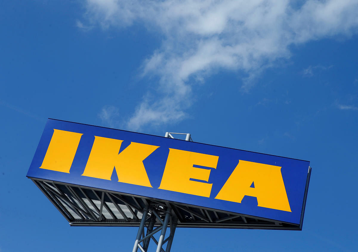 FILE PHOTO: The logo of IKEA is seen above a store in Voesendorf, Austria, April 24, 2017. REUTERS/Heinz-Peter Bader/File Photo GLOBAL BUSINESS WEEK AHEAD