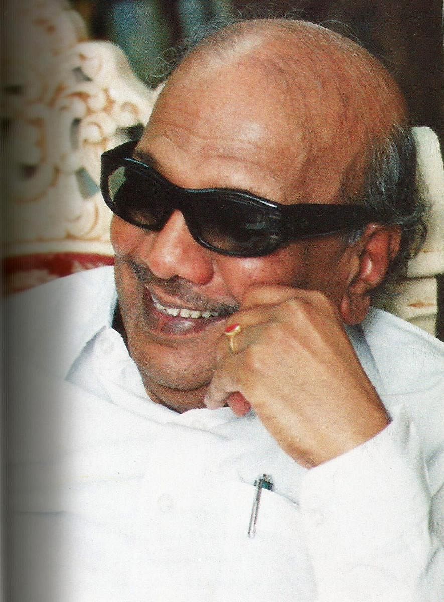 **FILE** New Delhi: A file picture of DMK chief M Karunanidhi who passed away on Tuesday, Aug 7, 2018, after a prolonged illness, at a Chennai hospital where he was admitted for some days. He was 94. (PTI Photo) (STORY TAR34, TAR35, LND35, KYD35) (PTI8_7_