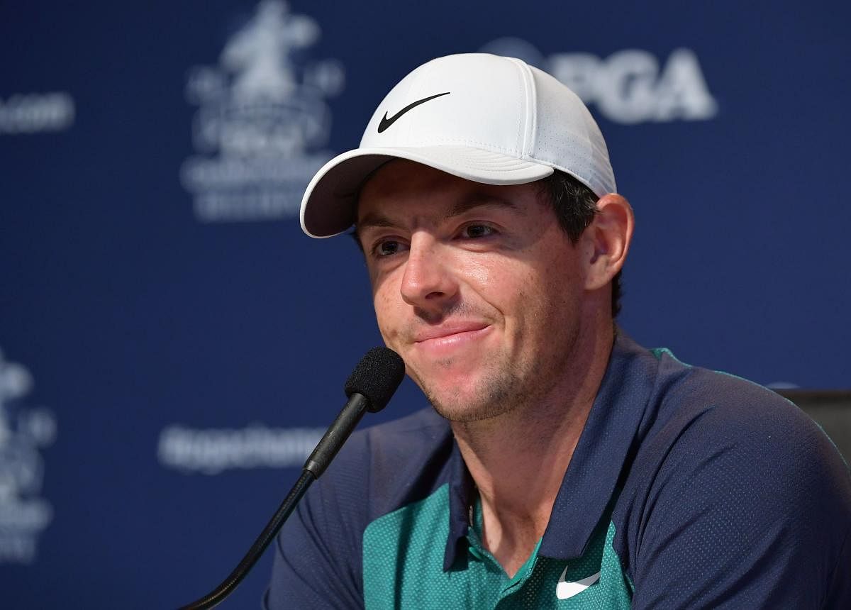 Northern Ireland's Rory McIlroy at a press conference ahead of the PGA Championship in St Louis, Missouri. AFP
