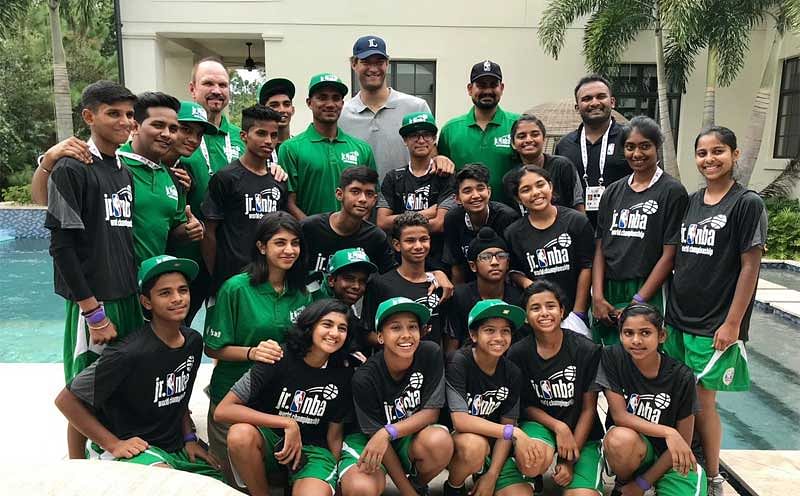 Team India hosted by Brook Lopez at his home in the US. (Credit: @scottwflemming/Twitter)