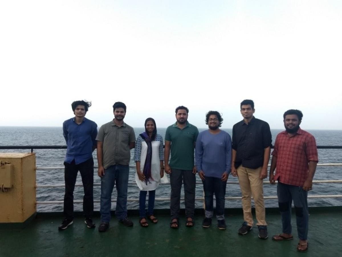 The students of MIT on board the National flagship ORV Sagar Kanya.