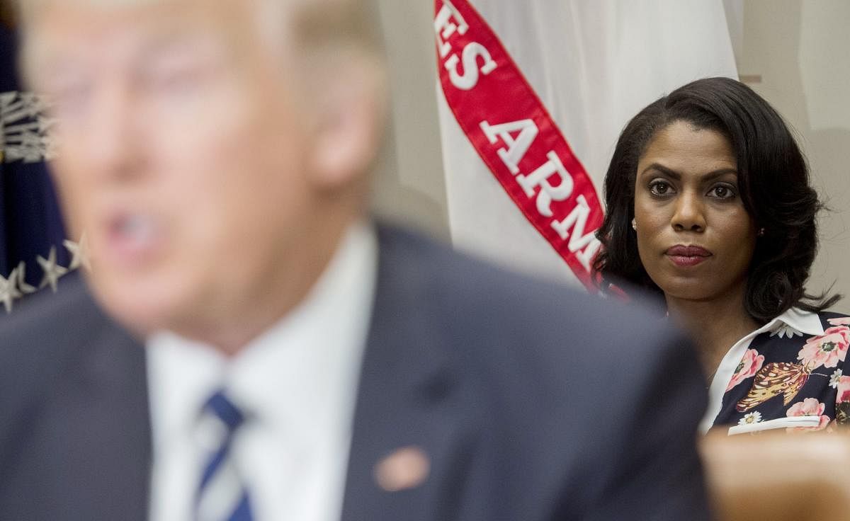 President Donald Trump and his former White House aide Omarosa Manigault Newman. Reuters file photo.
