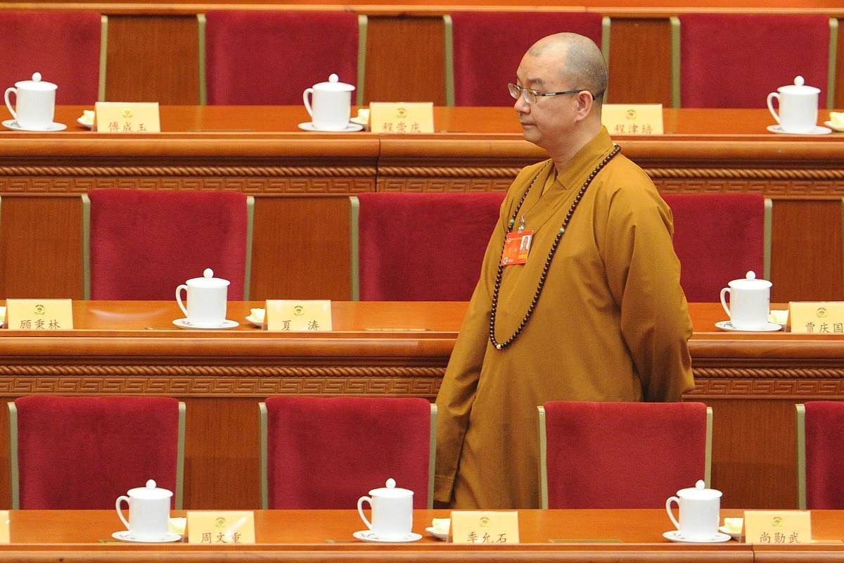 Xuecheng, a Communist Party member and abbot of the Beijing Longquan Monastery, is one of the most prominent figures to face accusations in China's growing #MeToo movement. AFP File Photo