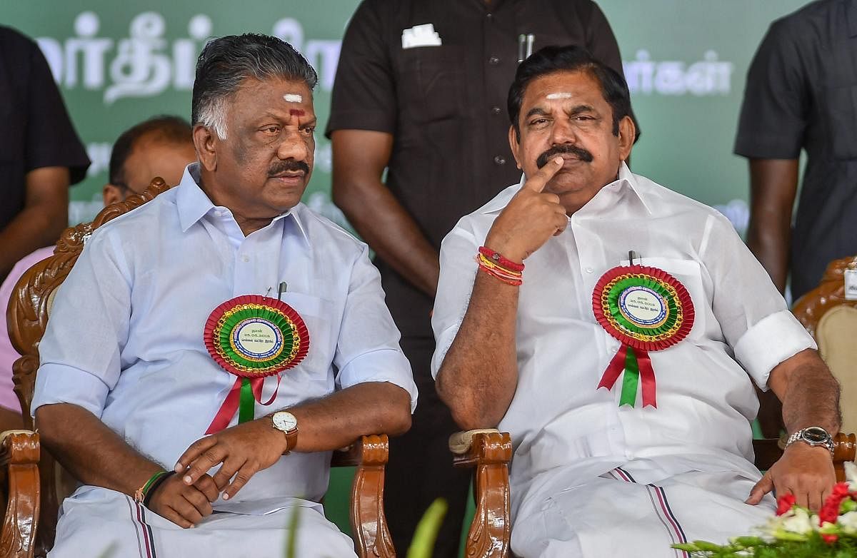 Tamil Nadu Chief Minister Edappadi K. Palaniswami and Dy CM O Panneerselvam. PTI File Photo