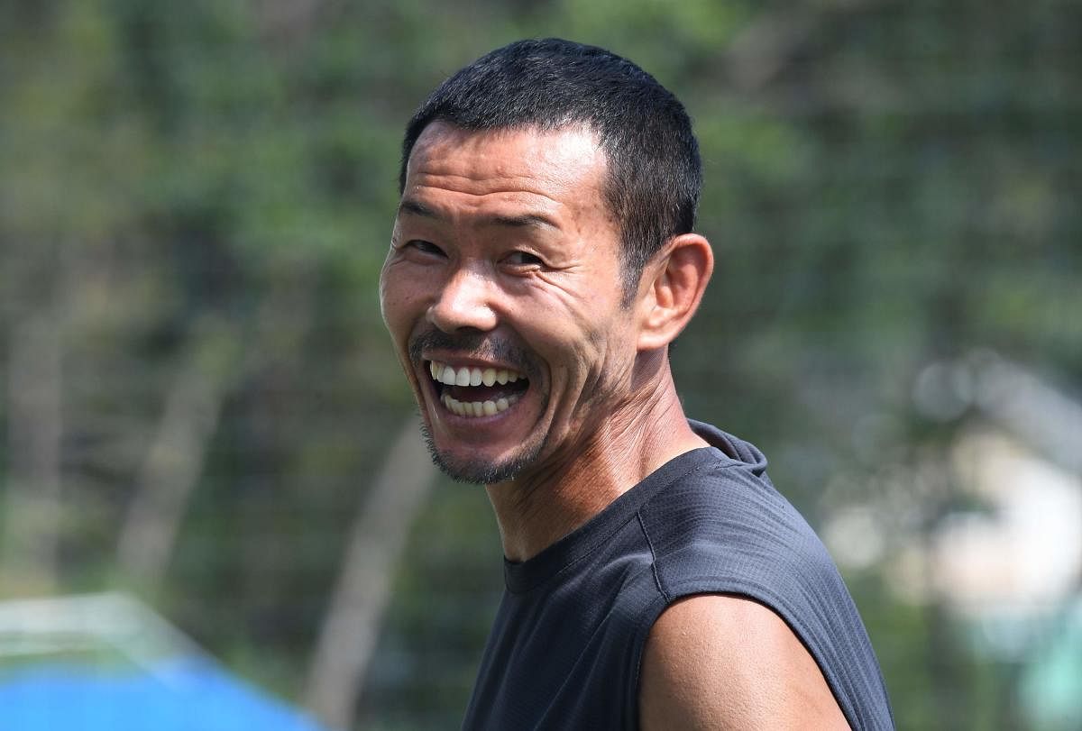 Son Woong-jung, father of South Korean football star Son Heung-min, smiling at his football academy in Chuncheon, Seoul. AFP
