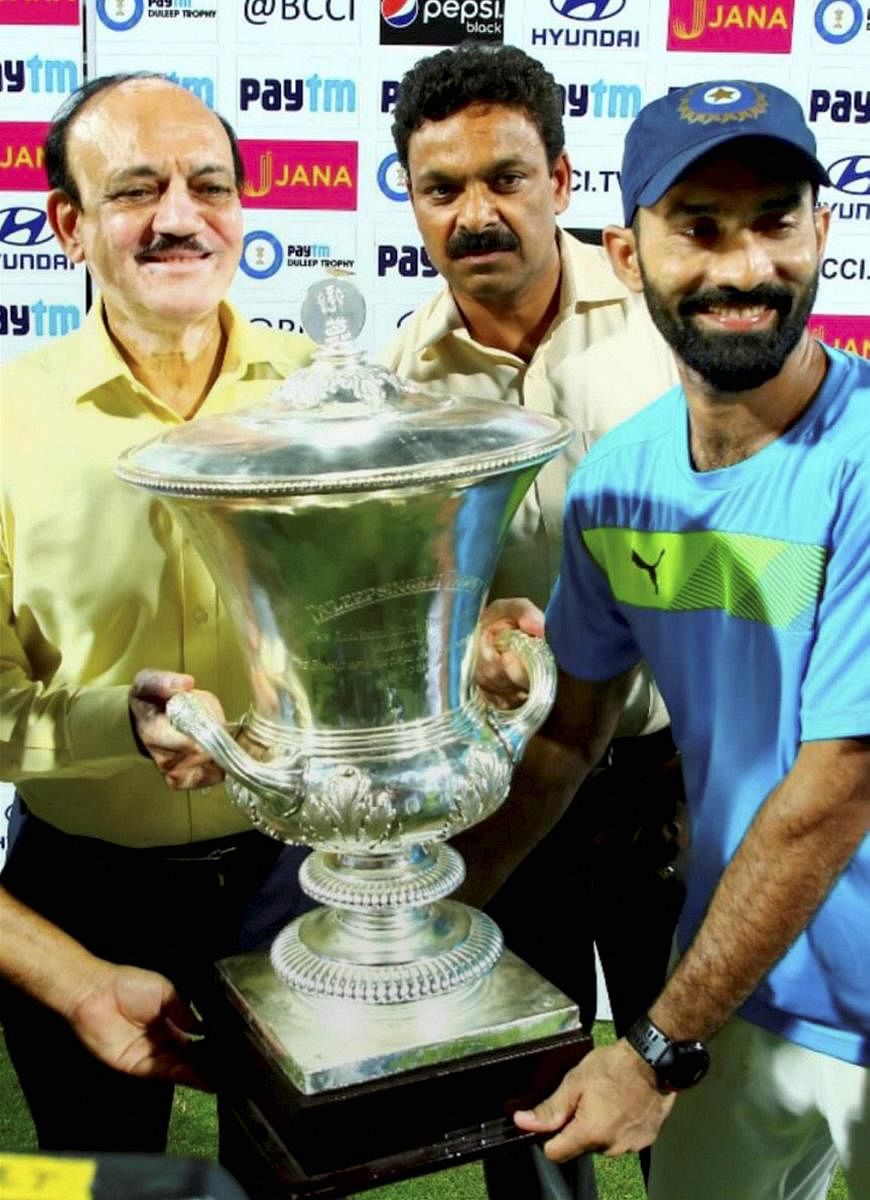 Captain Dinesh Karthik had led India Red to title triumph in the last edition of the Duleep Trophy in Lucknow. PTI File Photo