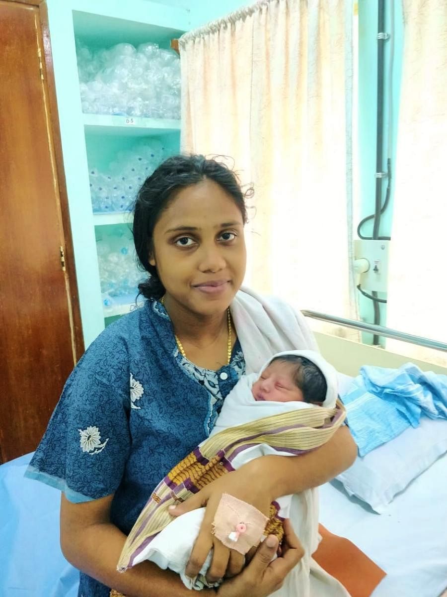 Sajitha at the naval hospital in Kochi. Twitter