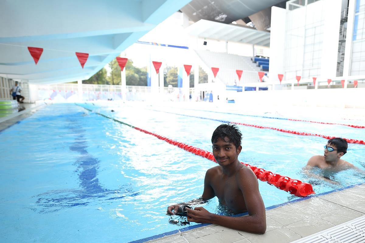DAREDEVIL Maldives' Haish Hassan has overcome the dangers of swimming in the ocean and will now have a relatively easier task of swimming in a pool. AFP