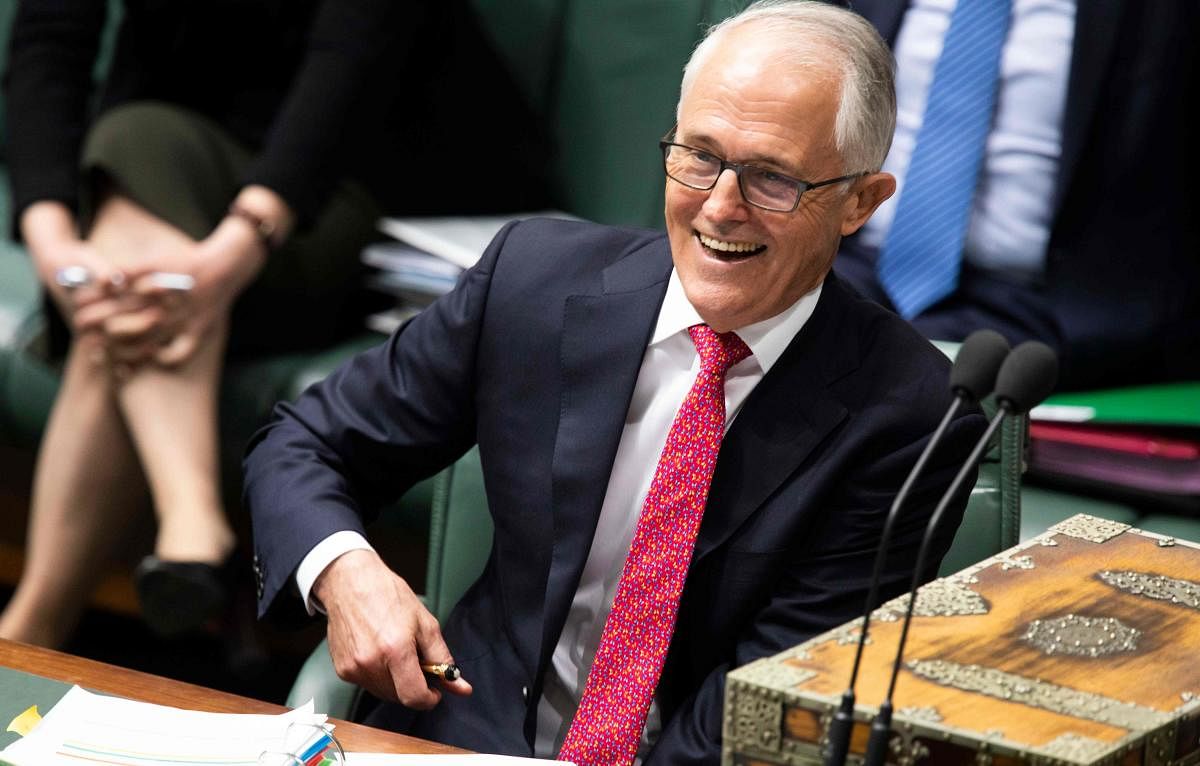 Australian Prime Minister Malcolm Turnbull speaks at the Parliament in Canberra on August 21, 2018. AFP