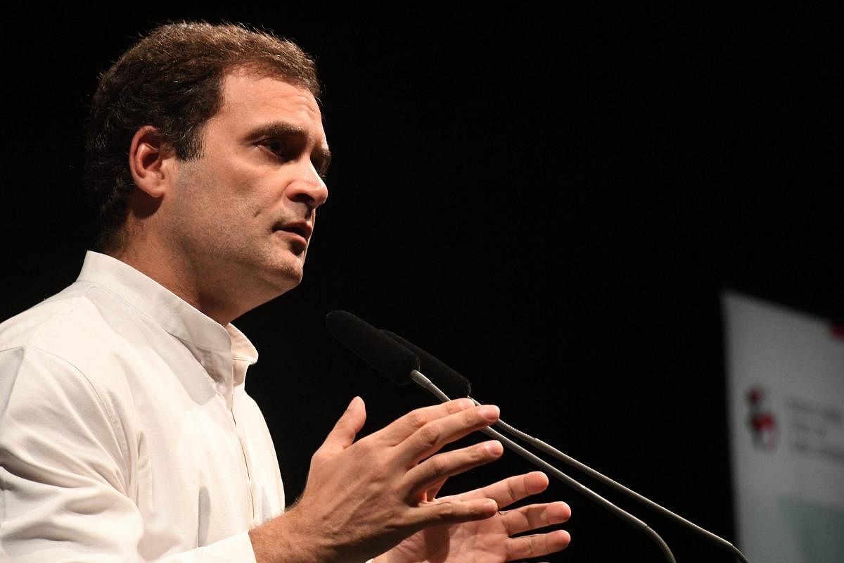 "The Congress belongs to all, works for everyone and our work is to spread the thought of unity in diversity. Today, the government in India is working differently," Rahul said. PTI photo.