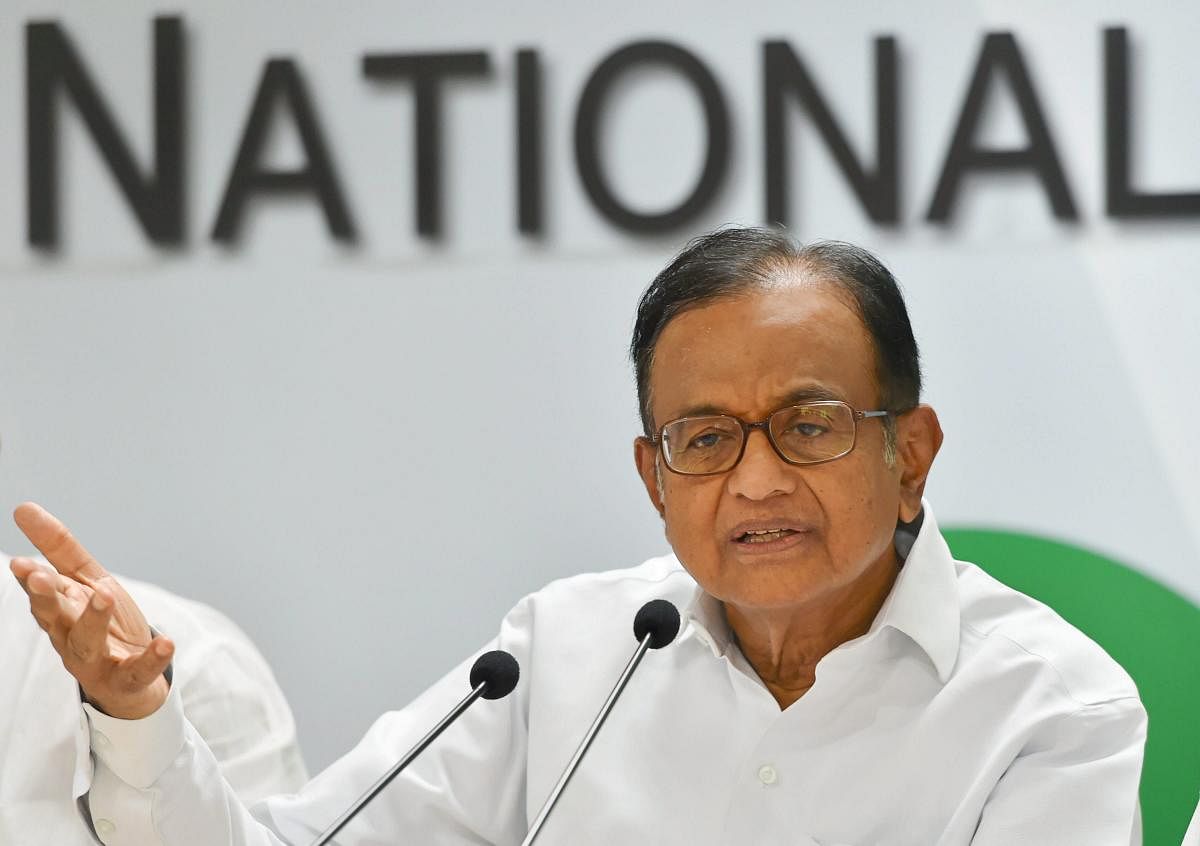 New Delhi: Senior Congress leader P Chidambaram speaks during a party briefing, at AICC HQ, in New Delhi on Monday, June 11, 2018. (PTI Photo/Shahbaz Khan) (PTI6_11_2018_000043A)