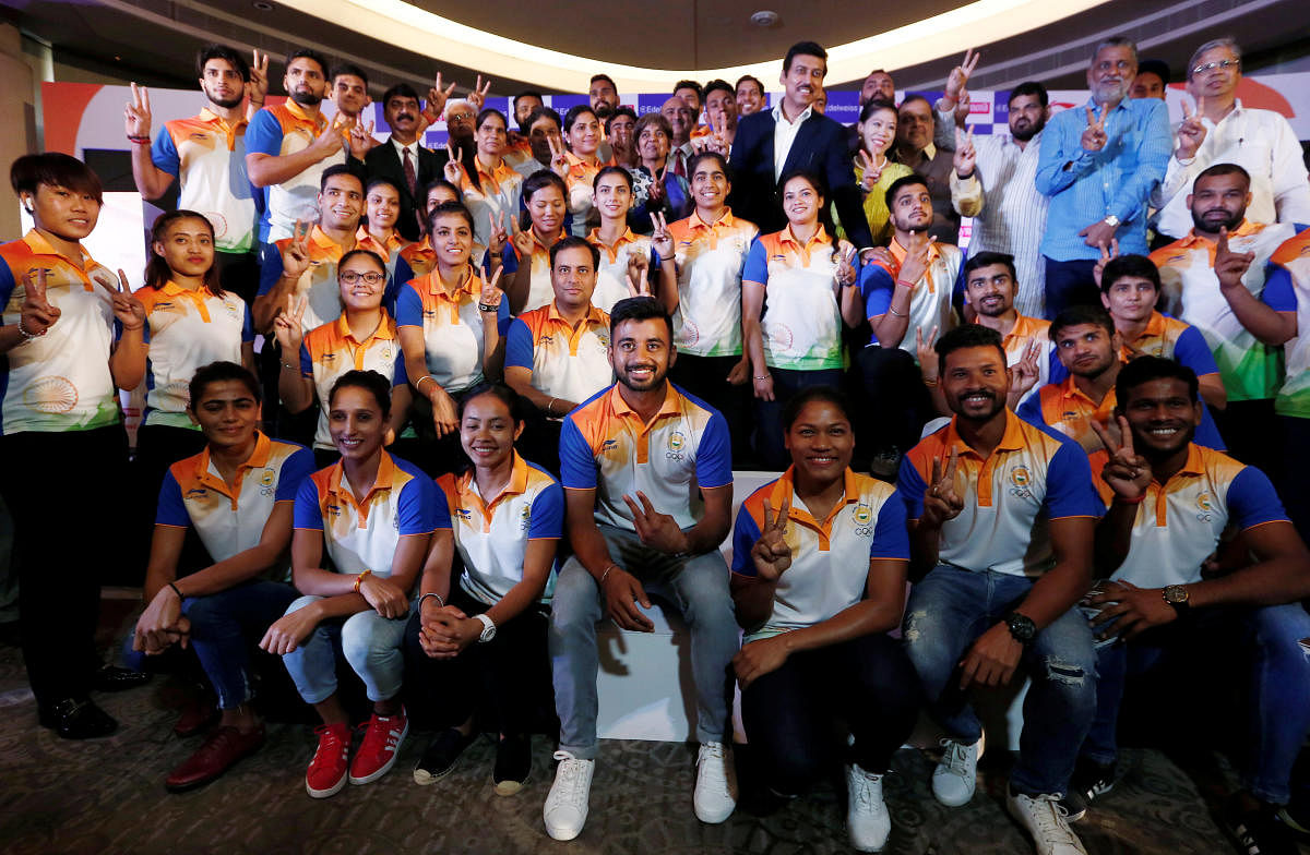 Members of the Indian contingent, participating in the 2018 Asian Games, pose for a picture during a send-off ceremony in New Delhi, India August 10, 2018. (Reuters File Photo)