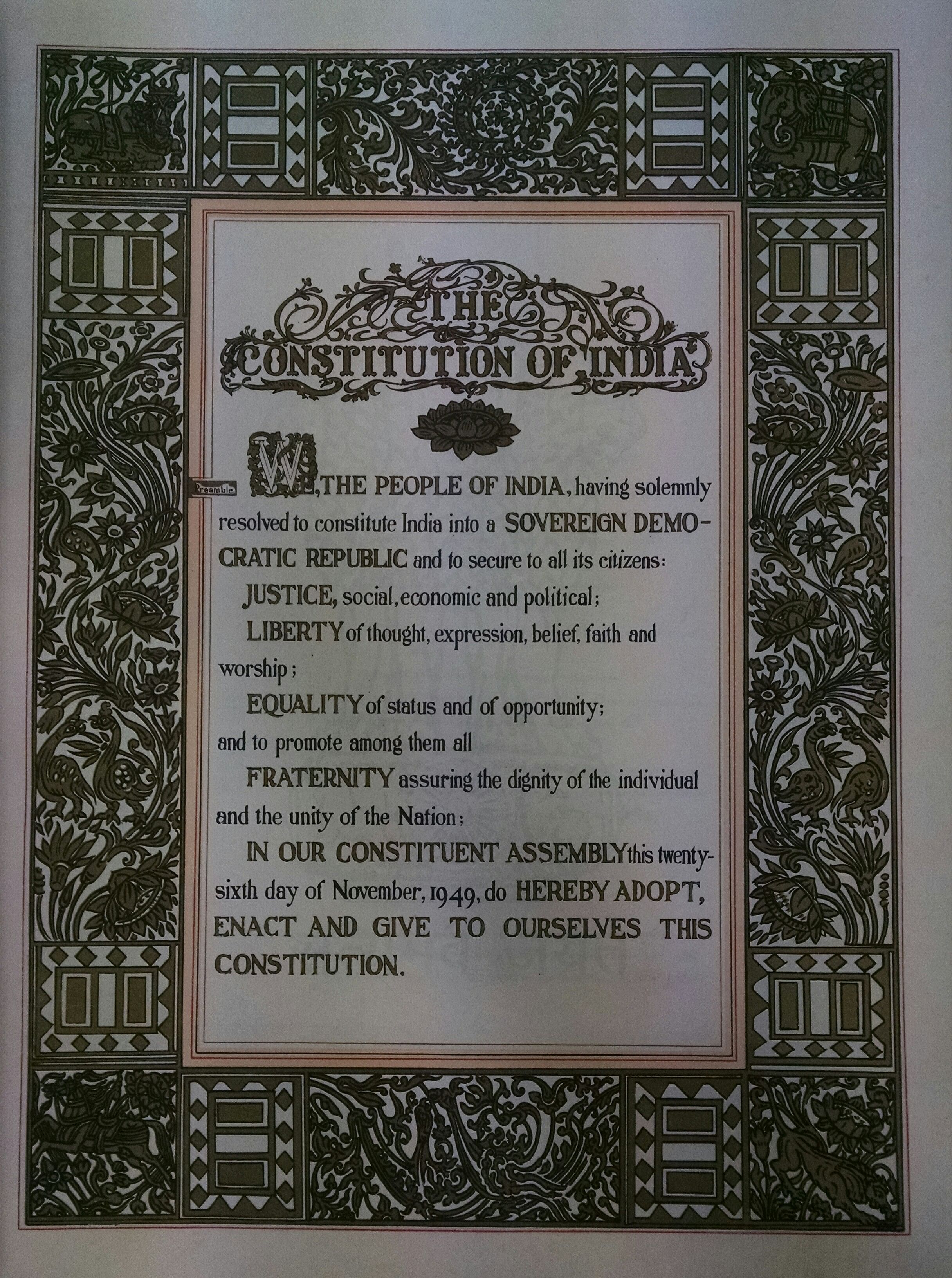 The Preamble to the Constitution of India.(pic for representation only)