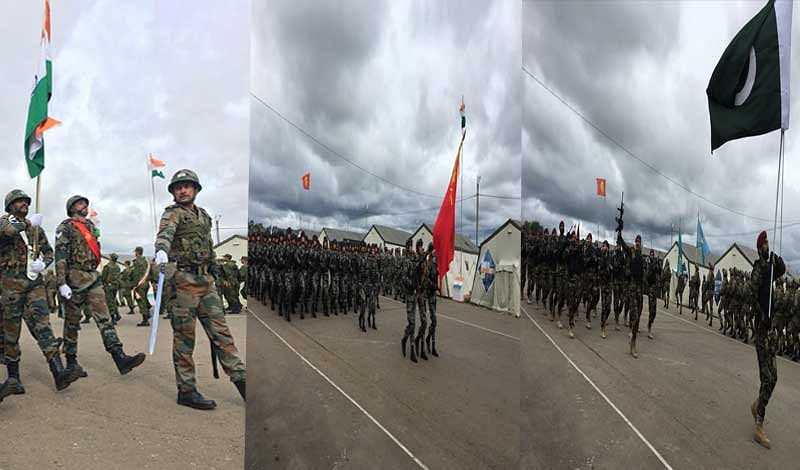 China on Monday welcomed the participation of militaries of India and Pakistan for the first time in a mega anti-terror drill of the SCO and hoped that the two countries could enhance dialogue and cooperation both bilaterally and within multilateral mechanisms to maintain regional peace and stability. Picture courtesy Twitter